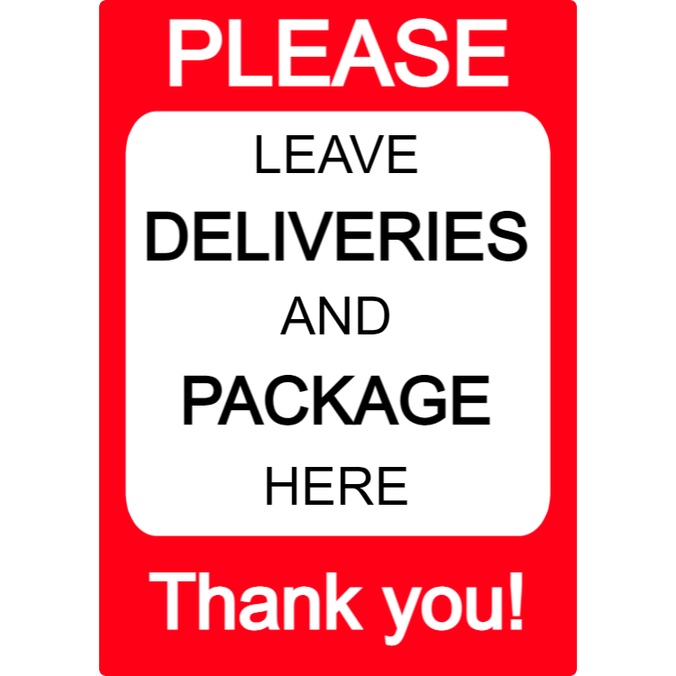 Red deliveries sign | Easily edit and order this sign online!