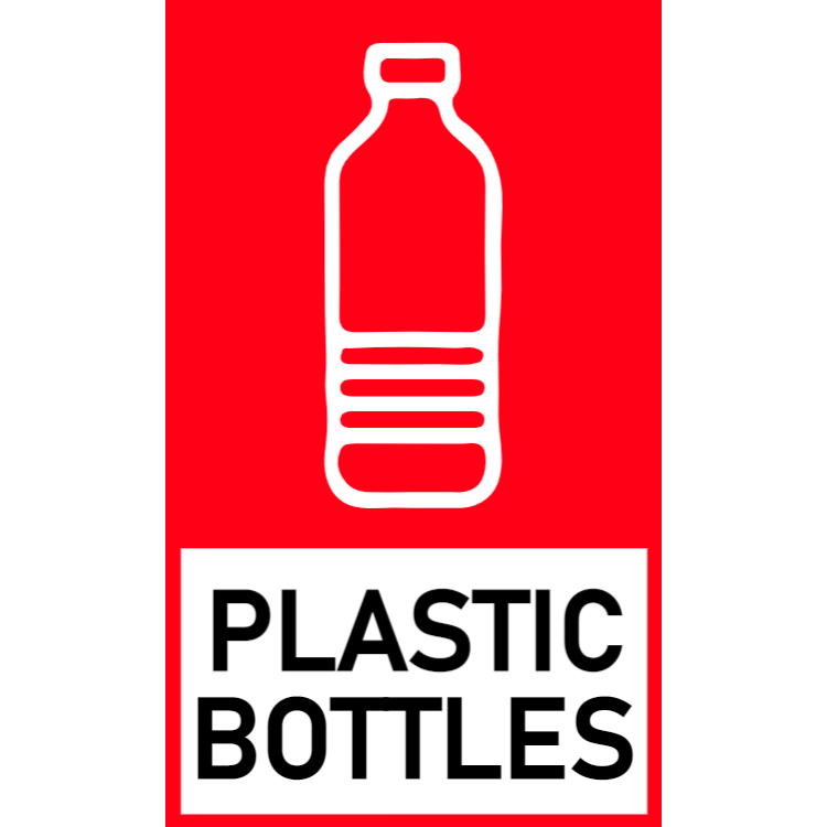 Red plastic bottles sticker| Edit and order online!