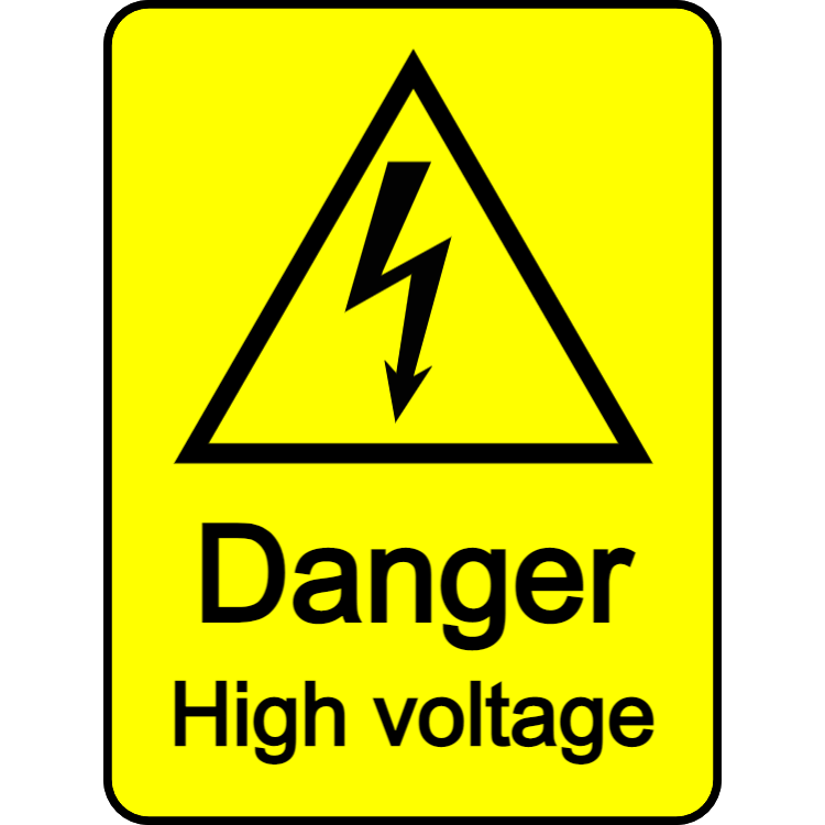 Danger - high voltage sticker| Edit and order online!