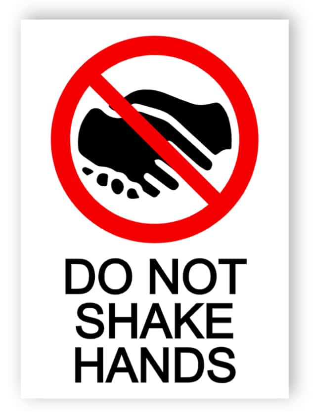 Do not shake hands sign | Easily edit and order this sign online!