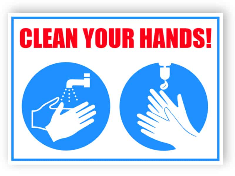 Clear your hands sign | Easily edit and order this sign online!