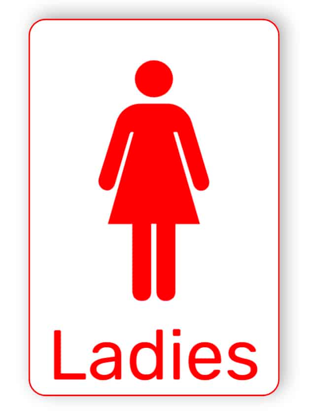 Red toilet sign - Ladies | Easily edit and order this sign online!