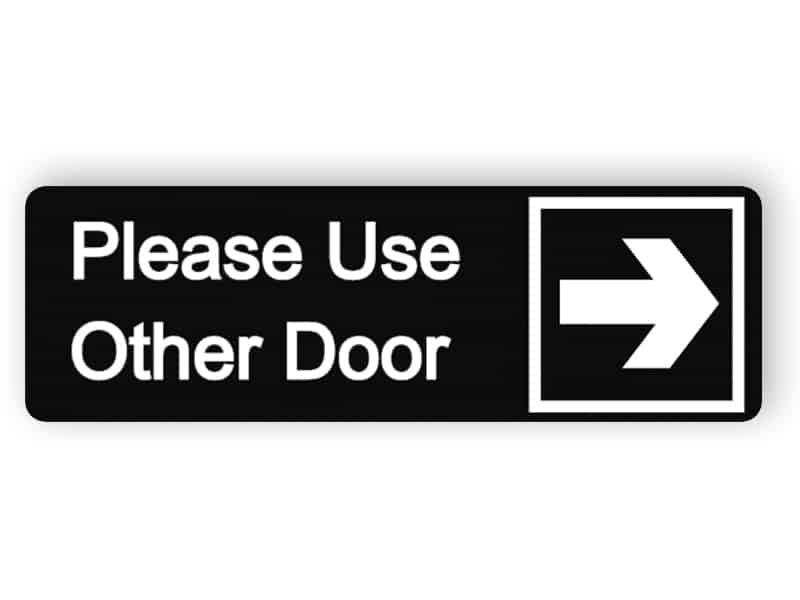 Please use other door black sign| Edit and order online!