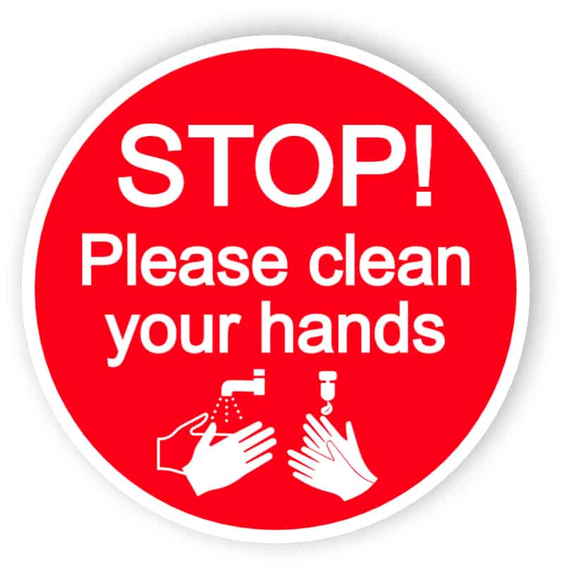 Stop, please clean your hands - sticker| Edit and order online!