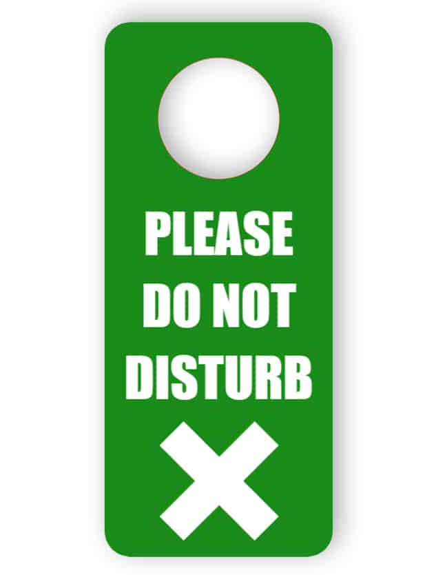 Do Not Disturb - Green Door Hanger