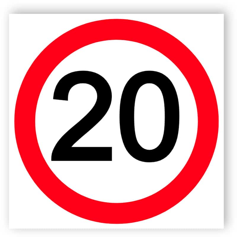 Maximum Speed Limit Of 20 Miles Per Hour Sign Buy Now