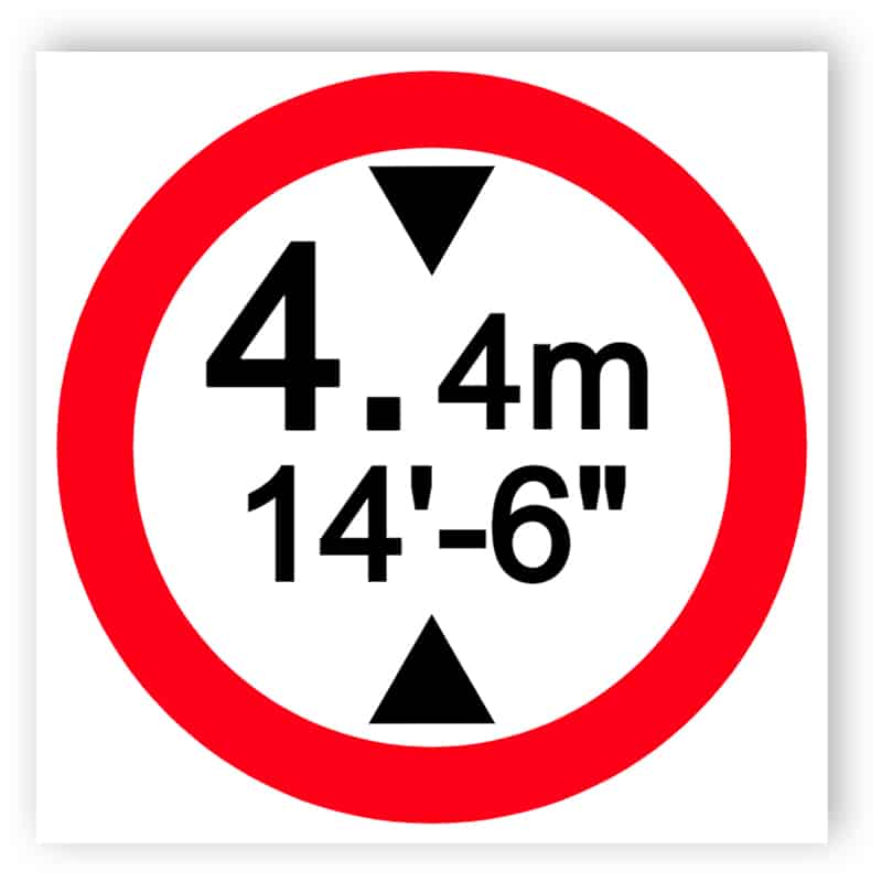 Vehicles exceeding height are prohibited sign | Buy now!