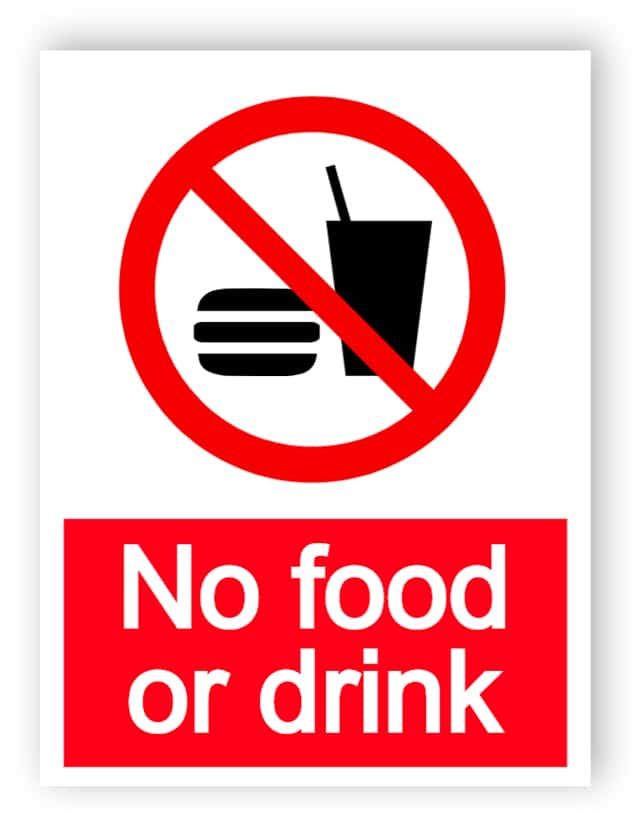 No food or drink sign | Easily edit and order this sign online!