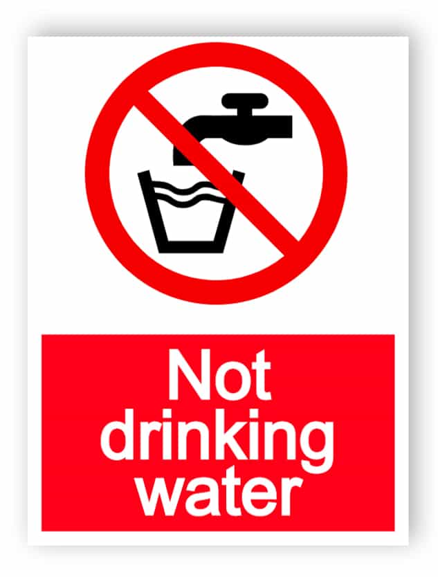 Not drinking water sign | Easily edit and order this sign online!