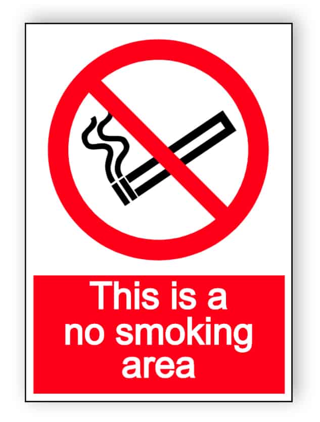 This is a no smoking area - portrait sign| Edit and order online!