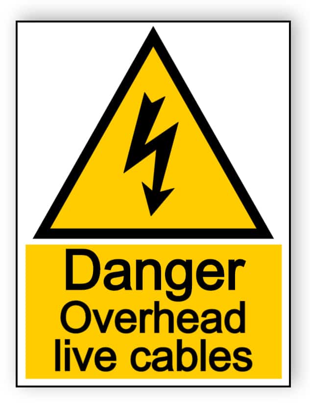 Danger - overheard live cables sign| Edit and order online!