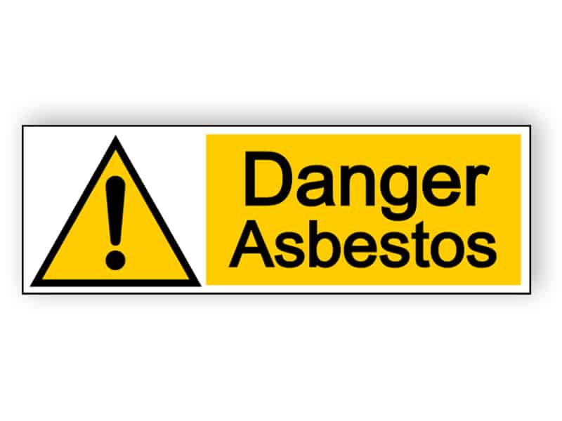 Danger asbestos - landscape sign| Edit and order online!