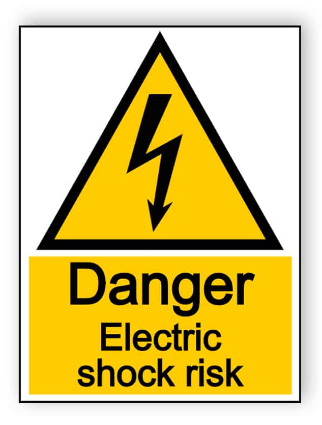 Danger electric shock risk - portrait sign| Edit and order online!