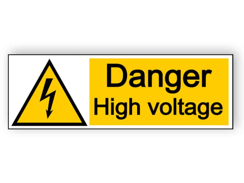 Danger high voltage - landscape sign| Edit and order online!