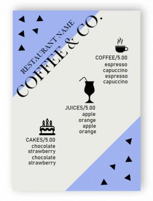 Coffee menu