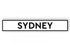 Sydney - white sign